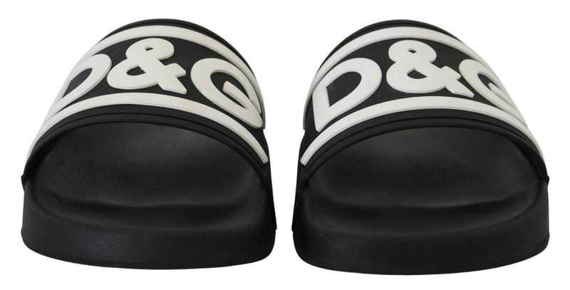 Dolce & Gabbana Chic Monochrome Slide Sandals