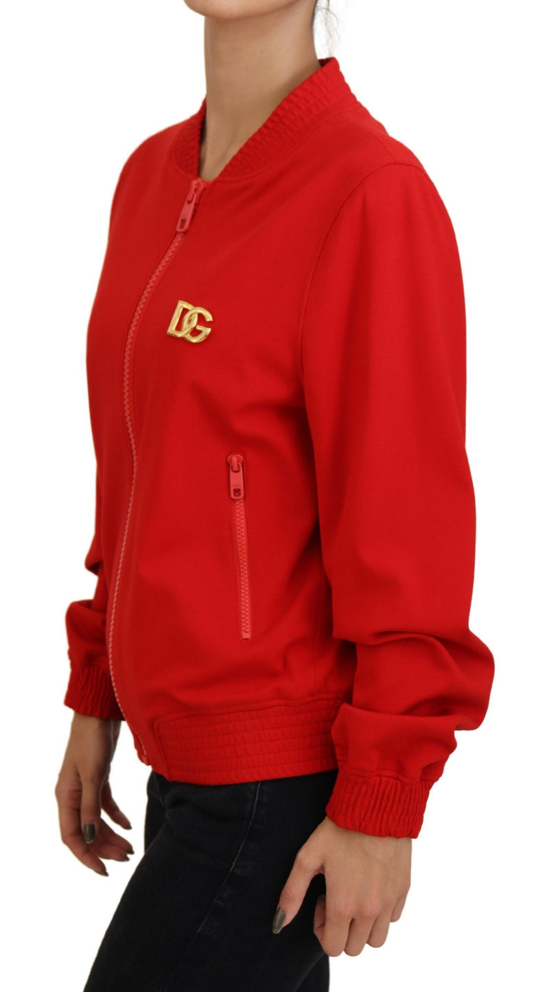 Dolce & Gabbana Elegant Red Full Zip Sweater