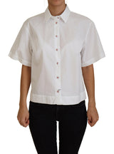 Dolce & Gabbana Elegant White Cotton Button-Up Blouse