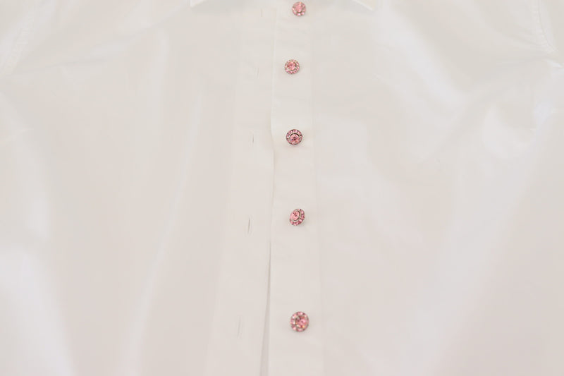 Dolce & Gabbana Elegant White Cotton Button-Up Blouse