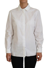 Dolce & Gabbana Elegant White Cotton Button-Up Top