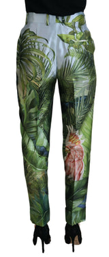 Dolce & Gabbana Elegant High Waist Multicolor Silk Trousers