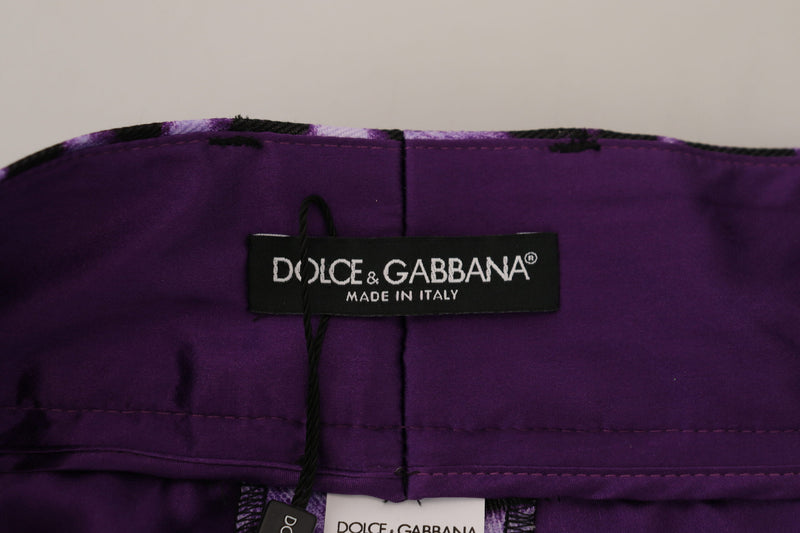 Dolce & Gabbana Elegant High Waist Straight Purple Pants