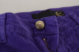 Just Cavalli Elegant Purple Corduroy Straight Fit Pants