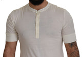 Dolce & Gabbana Elegant Off-White Silk Blend Crew Neck Tee