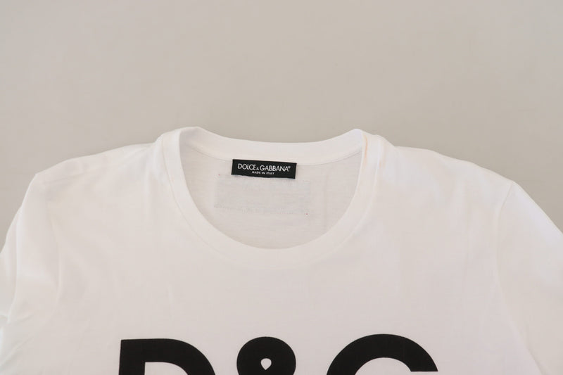 Dolce & Gabbana Chic White Cotton Logo Tee