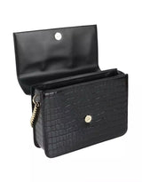 Baldinini Trend Chic Croco Pattern Calfskin Shoulder Bag