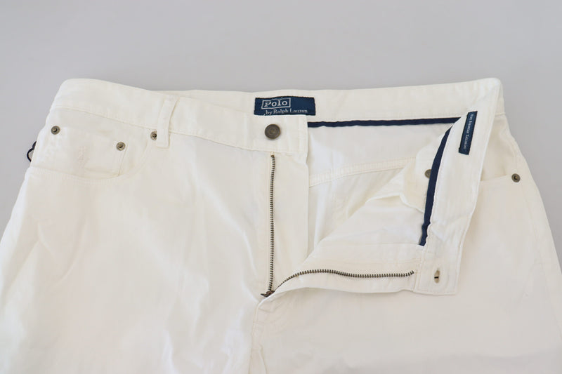 Ralph Lauren Elegant Ivory Straight-Fit Denim Jeans