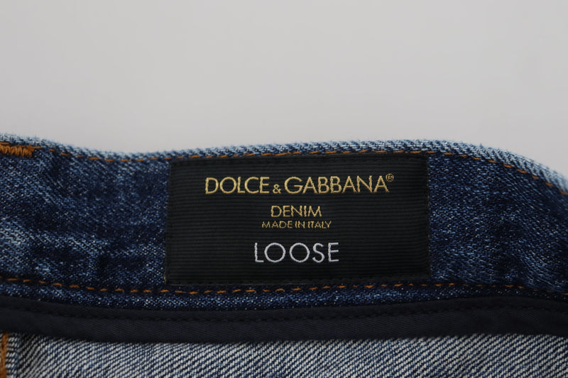 Dolce & Gabbana Chic Patchwork Cargo Denim Jeans