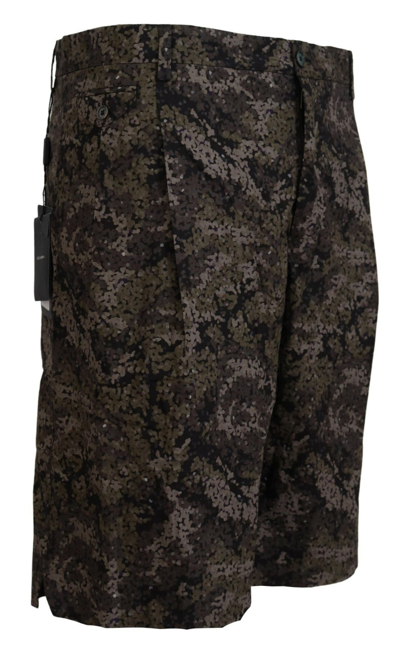 Dolce & Gabbana Elegant Military Print Cotton Shorts