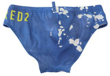 Dsquared² Exclusive Blue & White Logo Swim Trunks