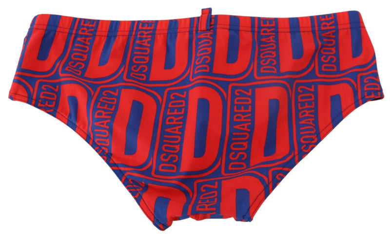 Dsquared² Chic Red Swim Briefs with Blue Logo Accent