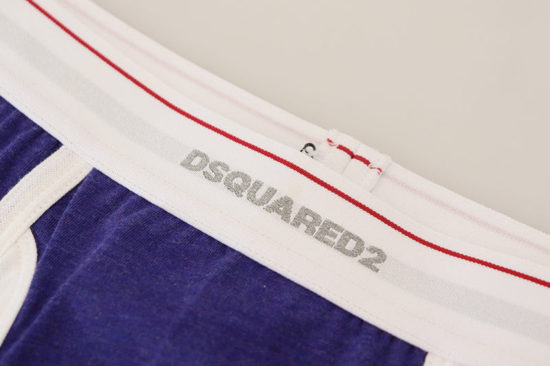 Dsquared² Chic Blue & White Cotton Stretch Trunks