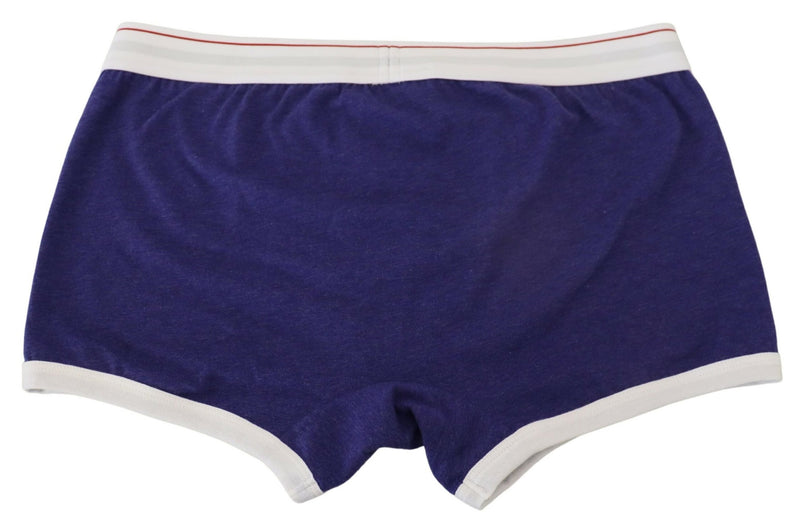 Dsquared² Chic Blue & White Cotton Stretch Trunks