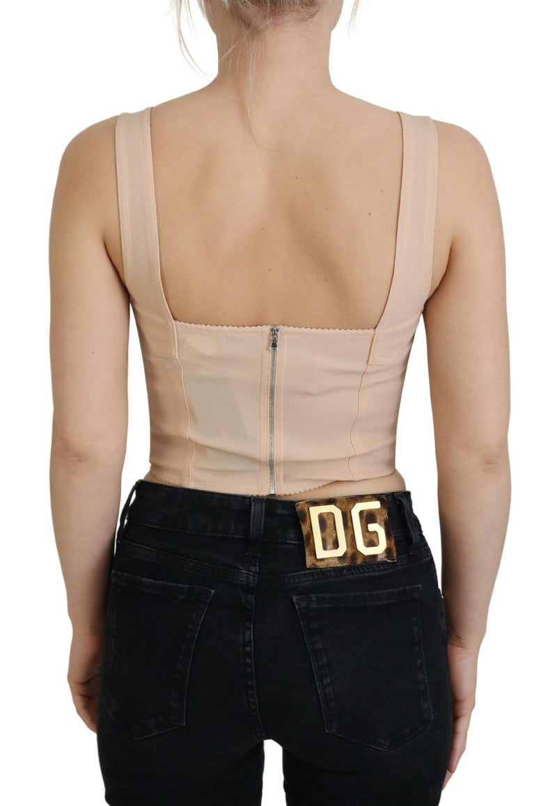 Dolce & Gabbana Elegant Beige Bustier Corset Top