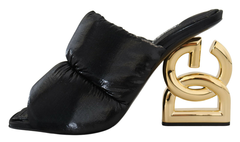 Dolce & Gabbana Elegant Slide Heels with Embellished Logo