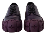 Prada Elegant Purple Leather Lace-Up Sneakers