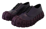 Prada Elegant Purple Leather Lace-Up Sneakers