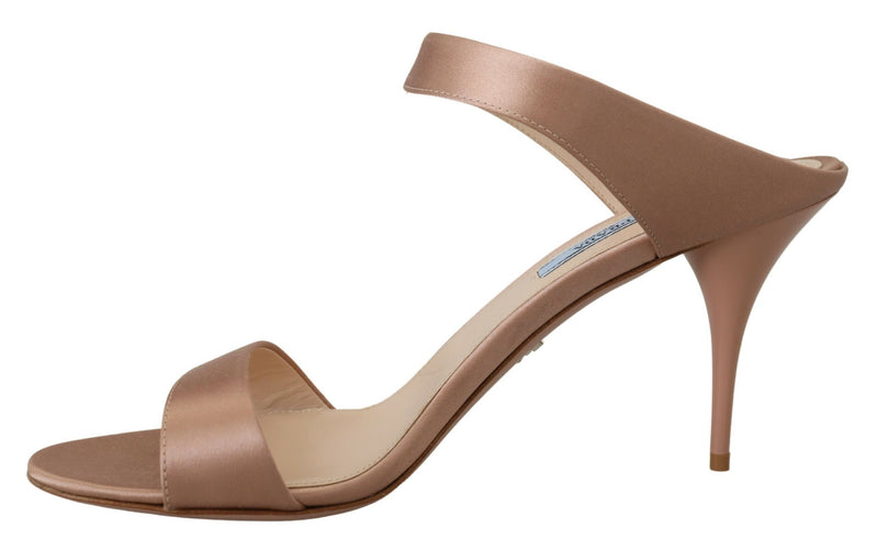 Prada Glimmering Rose Gold Leather Heels