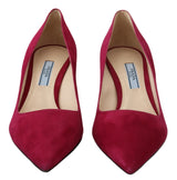 Prada Elegant Dark Pink Suede Heels Pumps