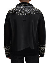 Dolce & Gabbana Elegant Patterned Bomber Jacket with Pearl Details