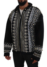 Dolce & Gabbana Elegant Patterned Bomber Jacket with Pearl Details