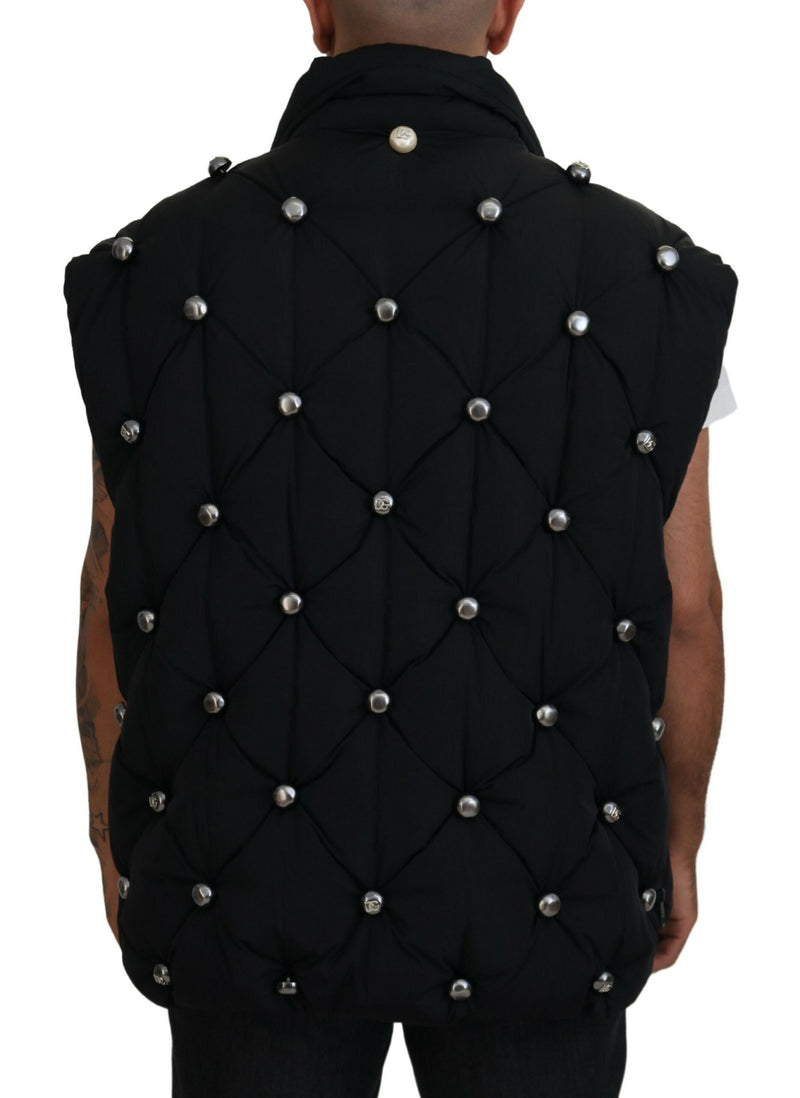 Dolce & Gabbana Elegant Black Sleeveless Vest Jacket