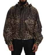 Dolce & Gabbana Elegant Leopard Print Hooded Jacket