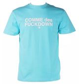 Comme Des Fuckdown Chic Light Blue Logo Tee for Trendsetters