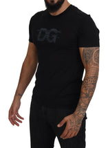 Dolce & Gabbana Elegant Black Logo Print Cotton T-Shirt