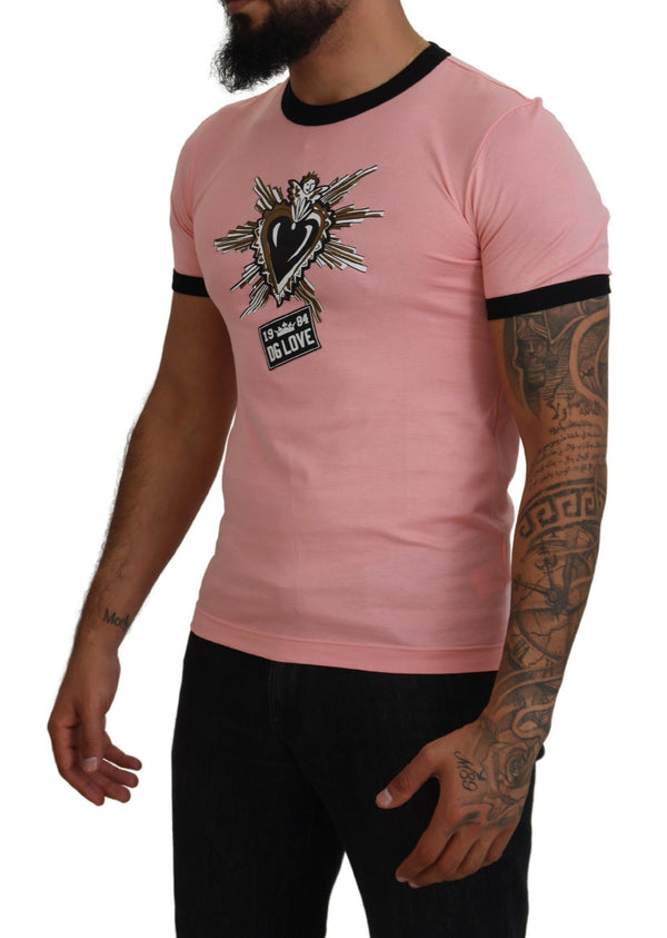 Dolce & Gabbana Chic Pink Short Sleeve Logo Tee