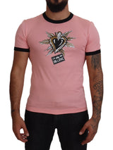 Dolce & Gabbana Chic Pink Short Sleeve Logo Tee