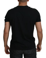 Dolce & Gabbana Elegant Black Cotton Crew Neck Tee