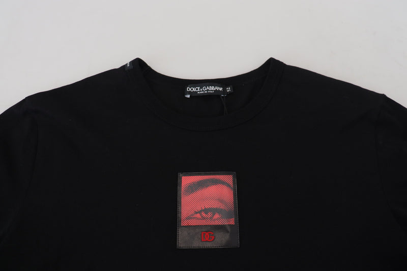 Dolce & Gabbana Elegant Black Cotton Crew Neck Tee