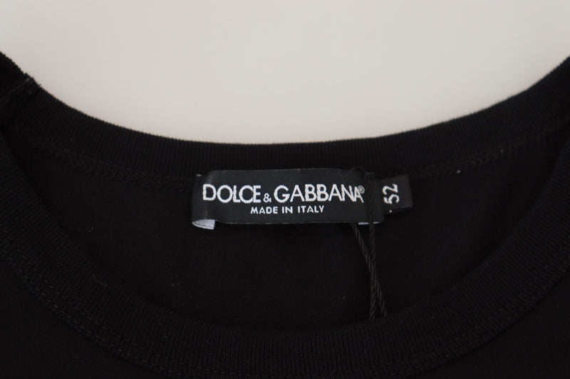 Dolce & Gabbana Elegant Black Cotton Crew Neck Tee