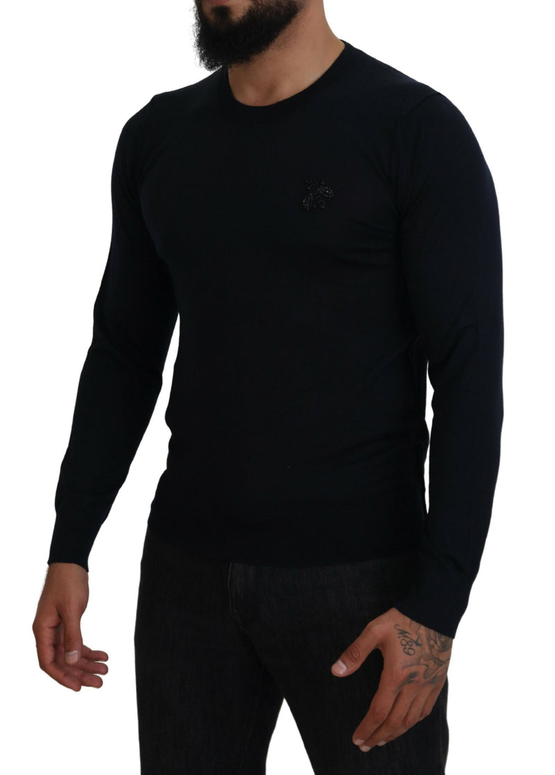 Dolce & Gabbana Elegant Black Cashmere Pullover Sweater