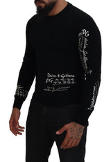 Dolce & Gabbana Elegant Black Cashmere Pullover Sweater