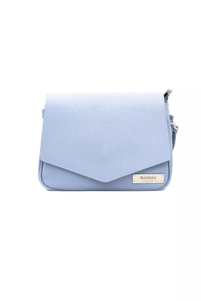 Baldinini Trend Light Blue Leather Women Shoulder Bag