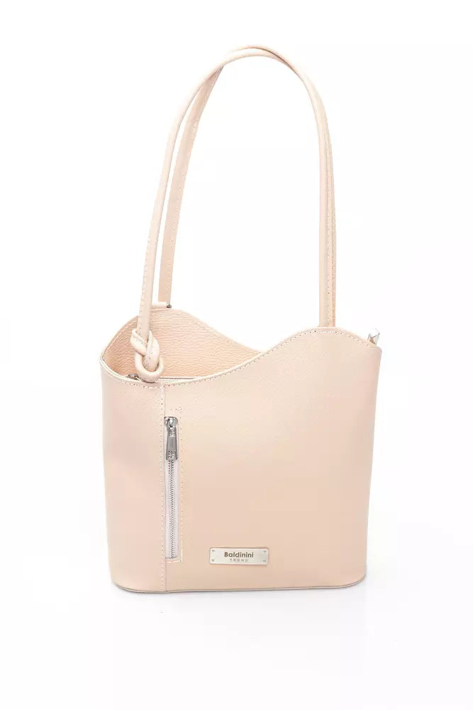 Baldinini Trend Pink Leather Women Shoulder Bag