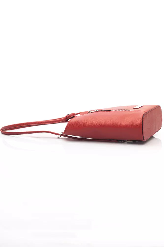 Baldinini Trend Red Leather Women Shoulder Bag