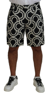 Dolce & Gabbana Chic Black and White Linen Shorts