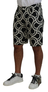 Dolce & Gabbana Chic Black and White Linen Shorts