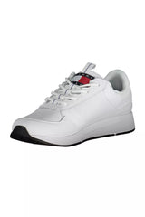 Tommy Hilfiger Sleek White Lace-Up Sneakers with Logo Detail