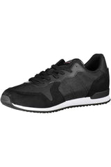 Tommy Hilfiger Sleek Black Sports Sneakers with Contrasting Accents