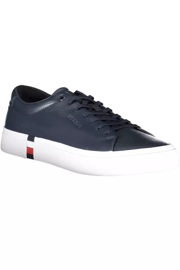 Tommy Hilfiger Sleek Blue Lace-Up Sports Sneakers