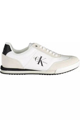 Calvin Klein Sleek White Sneakers with Contrasting Accents