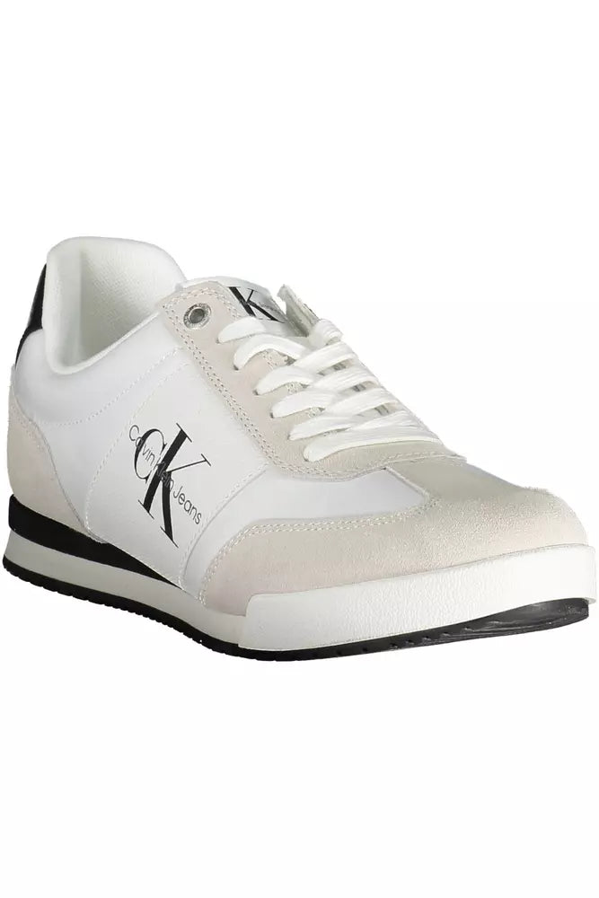 Calvin Klein Sleek White Sneakers with Contrasting Accents