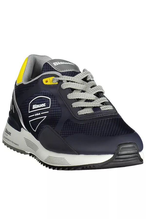 Blauer Sleek Blue Sports Sneakers with Contrasting Accents