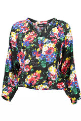 Desigual Vibrant V-Neck Buttoned Top with Elastic Waist