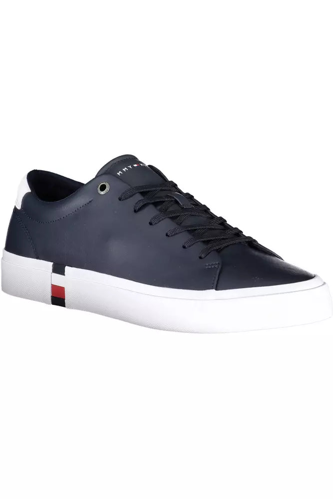 Tommy Hilfiger Elegant Blue Lace-Up Sneakers with Logo Detail